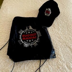 Hat and matching back pack wind breaker material on back pack